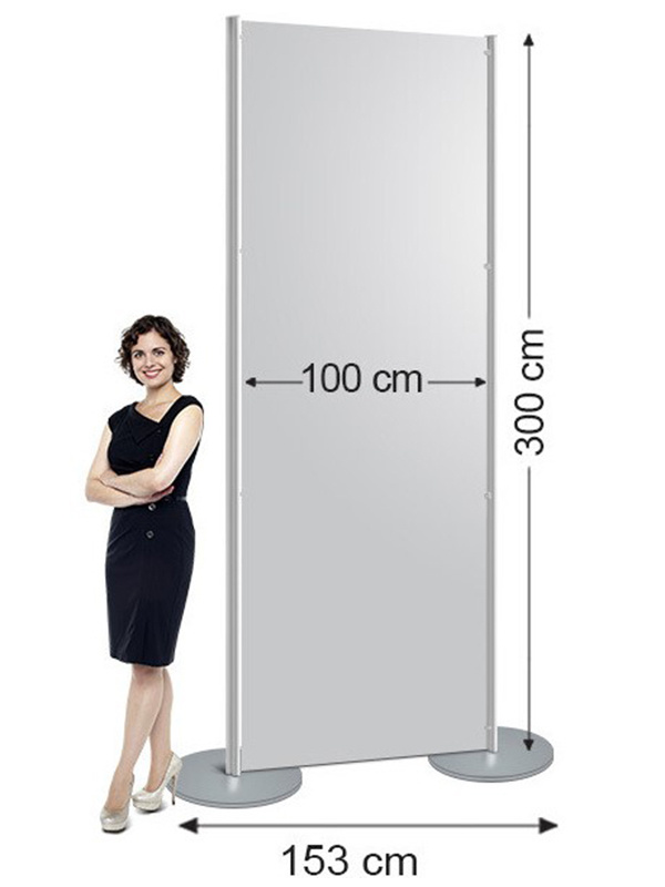 DISCRETO 150 - PARETE DIVISORIA ALTEZZA 150 LARGHEZZA 100 BASE 30 CM