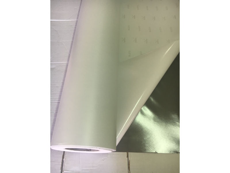 PVC Vinile adesivo monomerico SEMI permanent 100 my (105,0 cm) Lucido 50 mt  Bianco